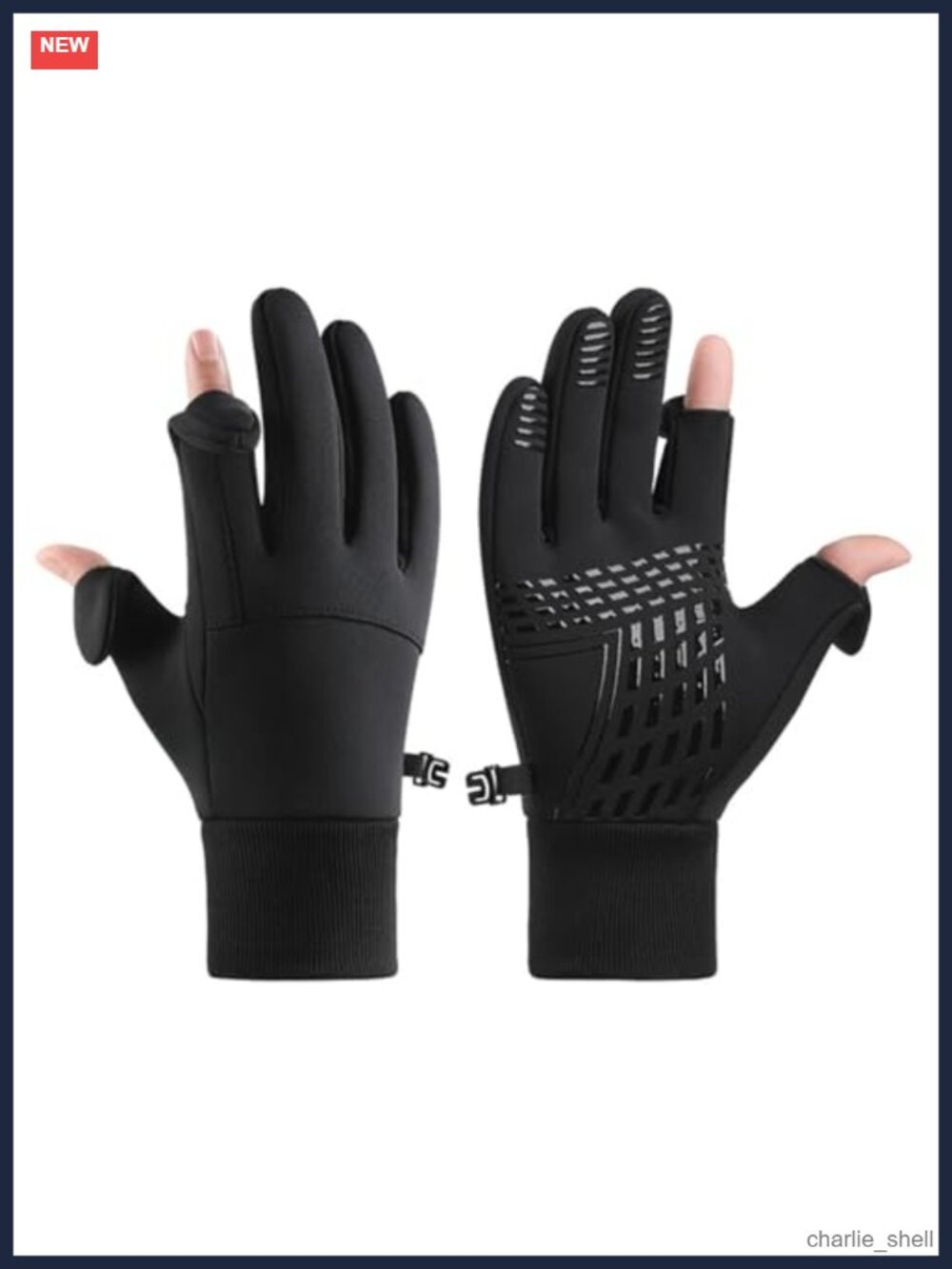 Winter Cycling Gloves Touch Screen 2 Finger Exposable Anti-Slip Thermal